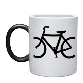 Кружка хамелеон с принтом Велоспорт в Тюмени, керамика | меняет цвет при нагревании, емкость 330 мл | bicycle | bike | biker | байк | велик | велосипед | велосипедист | велоспорт | кардиограмма | спорт