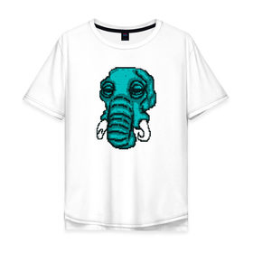 Мужская футболка хлопок Oversize с принтом Rufus в Тюмени, 100% хлопок | свободный крой, круглый ворот, “спинка” длиннее передней части | Тематика изображения на принте: elephant | hotline miami | hotlinemiami | слон