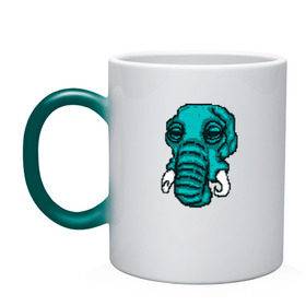 Кружка хамелеон с принтом Rufus в Тюмени, керамика | меняет цвет при нагревании, емкость 330 мл | elephant | hotline miami | hotlinemiami | слон