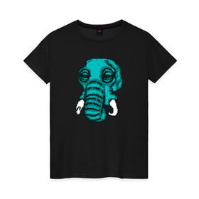 Женская футболка хлопок с принтом Rufus в Тюмени, 100% хлопок | прямой крой, круглый вырез горловины, длина до линии бедер, слегка спущенное плечо | elephant | hotline miami | hotlinemiami | слон