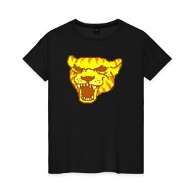 Женская футболка хлопок с принтом Tony в Тюмени, 100% хлопок | прямой крой, круглый вырез горловины, длина до линии бедер, слегка спущенное плечо | hotline miami | hotlinemiami | tiger | тигр