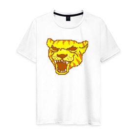 Мужская футболка хлопок с принтом Tony в Тюмени, 100% хлопок | прямой крой, круглый вырез горловины, длина до линии бедер, слегка спущенное плечо. | hotline miami | hotlinemiami | tiger | тигр