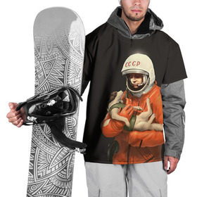 Накидка на куртку 3D с принтом Гагарин в Тюмени, 100% полиэстер |  | Тематика изображения на принте: гагарин | космос. россия | поехали | полет | собака | ссср