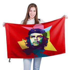 Флаг 3D с принтом Че Гевара в Тюмени, 100% полиэстер | плотность ткани — 95 г/м2, размер — 67 х 109 см. Принт наносится с одной стороны | че гевара