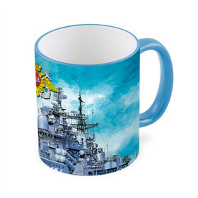 Кружка 3D с принтом ВМФ в Тюмени, керамика | ёмкость 330 мл | вмф | корабль | морской флот | россия | рф | силовые структуры