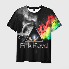 Мужская футболка 3D с принтом Pink Floyd в Тюмени, 100% полиэфир | прямой крой, круглый вырез горловины, длина до линии бедер | pink floyd | rock | рок