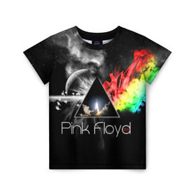 Детская футболка 3D с принтом Pink Floyd в Тюмени, 100% гипоаллергенный полиэфир | прямой крой, круглый вырез горловины, длина до линии бедер, чуть спущенное плечо, ткань немного тянется | Тематика изображения на принте: pink floyd | rock | рок