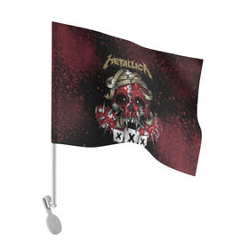Флаг для автомобиля с принтом Metallica в Тюмени, 100% полиэстер | Размер: 30*21 см | metallica | металл | рок