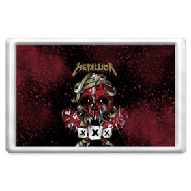 Магнит 45*70 с принтом Metallica в Тюмени, Пластик | Размер: 78*52 мм; Размер печати: 70*45 | metallica | металл | рок