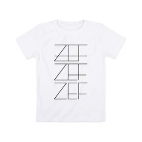 Детская футболка хлопок с принтом ZEF в Тюмени, 100% хлопок | круглый вырез горловины, полуприлегающий силуэт, длина до линии бедер | die antwoord