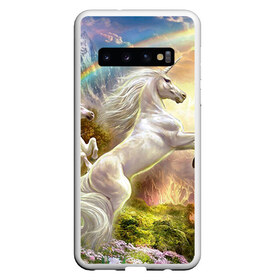 Чехол для Samsung Galaxy S10 с принтом Единороги в Тюмени, Силикон | Область печати: задняя сторона чехла, без боковых панелей | бабочка