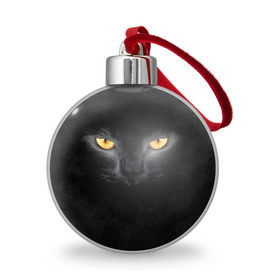 Ёлочный шар с принтом Черная кошка в Тюмени, Пластик | Диаметр: 77 мм | Тематика изображения на принте: глаза | киса | кот | котик | кошка | черная кошка