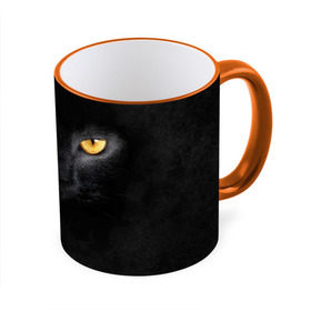 Кружка 3D с принтом Черная кошка в Тюмени, керамика | ёмкость 330 мл | глаза | киса | кот | котик | кошка | черная кошка