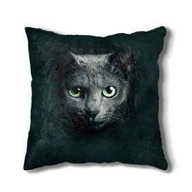 Подушка 3D с принтом Серый кот в Тюмени, наволочка – 100% полиэстер, наполнитель – холлофайбер (легкий наполнитель, не вызывает аллергию). | состоит из подушки и наволочки. Наволочка на молнии, легко снимается для стирки | киса | кот | котик | кошка | серый кот