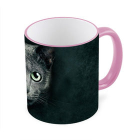 Кружка 3D с принтом Серый кот в Тюмени, керамика | ёмкость 330 мл | Тематика изображения на принте: киса | кот | котик | кошка | серый кот