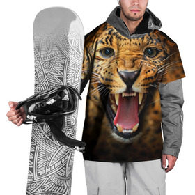 Накидка на куртку 3D с принтом Леопард в Тюмени, 100% полиэстер |  | киса | кошка | леопард | хищник