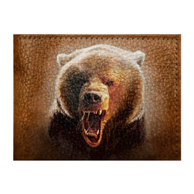 Обложка для студенческого билета с принтом Медведь в Тюмени, натуральная кожа | Размер: 11*8 см; Печать на всей внешней стороне | Тематика изображения на принте: медведь | мишка
