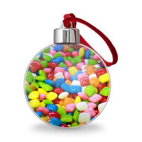 Ёлочный шар с принтом Конфетки в Тюмени, Пластик | Диаметр: 77 мм | вкусности | конфеты | мармелад | сладости