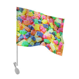 Флаг для автомобиля с принтом Мармеладные мишки в Тюмени, 100% полиэстер | Размер: 30*21 см | вкусности | конфеты | мармелад | мишки | сладости