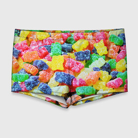 Мужские купальные плавки 3D с принтом Мармеладные мишки в Тюмени, Полиэстер 85%, Спандекс 15% |  | Тематика изображения на принте: вкусности | конфеты | мармелад | мишки | сладости