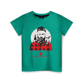 Детская футболка хлопок с принтом Канадский лесоруб в Тюмени, 100% хлопок | круглый вырез горловины, полуприлегающий силуэт, длина до линии бедер | борода