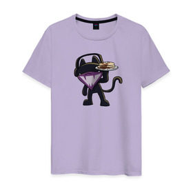 Мужская футболка хлопок с принтом Monstercat в Тюмени, 100% хлопок | прямой крой, круглый вырез горловины, длина до линии бедер, слегка спущенное плечо. | cat | monenstercrat | monster | дабстеп | кот | музыка | электронная музыка
