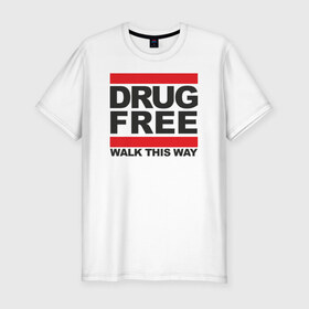 Мужская футболка премиум с принтом Без наркотиков в Тюмени, 92% хлопок, 8% лайкра | приталенный силуэт, круглый вырез ворота, длина до линии бедра, короткий рукав | Тематика изображения на принте: drugfree | punk | straight edge | sxe | зож