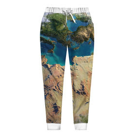 Женские брюки 3D с принтом Земля в Тюмени, полиэстер 100% | прямой крой, два кармана без застежек по бокам, с мягкой трикотажной резинкой на поясе и по низу штанин. В поясе для дополнительного комфорта — широкие завязки | земля | космос | планета