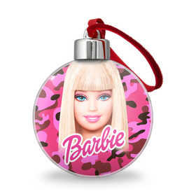 Ёлочный шар с принтом Барби в Тюмени, Пластик | Диаметр: 77 мм | Тематика изображения на принте: swag | барки | девушкам | камуфляж | свэг