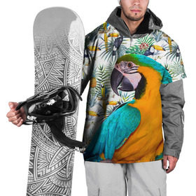 Накидка на куртку 3D с принтом Попугаи в Тюмени, 100% полиэстер |  | Тематика изображения на принте: myparrots | parrot | ара | листья | орнамент | попугаи | птицы | рай | синежелтый | тукан | узор | цветы