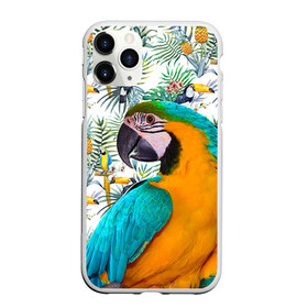 Чехол для iPhone 11 Pro матовый с принтом Попугаи в Тюмени, Силикон |  | Тематика изображения на принте: myparrots | parrot | ара | листья | орнамент | попугаи | птицы | рай | синежелтый | тукан | узор | цветы