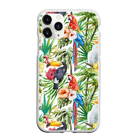 Чехол для iPhone 11 Pro матовый с принтом Попугаи в Тюмени, Силикон |  | Тематика изображения на принте: myparrots | parrot | ара | листья | орнамент | попугаи | птицы | рай | тукан | узор | цветы