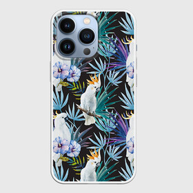 Чехол для iPhone 13 Pro с принтом Попугаи в Тюмени,  |  | myparrots | parrotузор | листья | орнамент | попугаи | птицы | рай | цветы
