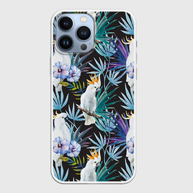 Чехол для iPhone 13 Pro Max с принтом Попугаи в Тюмени,  |  | myparrots | parrotузор | листья | орнамент | попугаи | птицы | рай | цветы