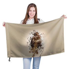 Флаг 3D с принтом Птица в Тюмени, 100% полиэстер | плотность ткани — 95 г/м2, размер — 67 х 109 см. Принт наносится с одной стороны | myparrots | орел | перья | птицы | сокол | хищная