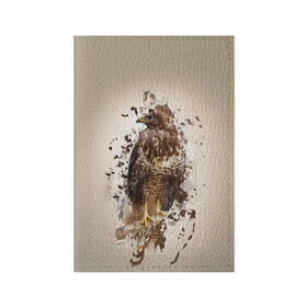 Обложка для паспорта матовая кожа с принтом Птица в Тюмени, натуральная матовая кожа | размер 19,3 х 13,7 см; прозрачные пластиковые крепления | myparrots | орел | перья | птицы | сокол | хищная