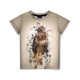 Детская футболка 3D с принтом Птица в Тюмени, 100% гипоаллергенный полиэфир | прямой крой, круглый вырез горловины, длина до линии бедер, чуть спущенное плечо, ткань немного тянется | myparrots | орел | перья | птицы | сокол | хищная