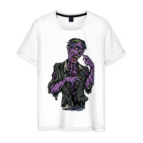 Мужская футболка хлопок с принтом Ходячие мертвецы в Тюмени, 100% хлопок | прямой крой, круглый вырез горловины, длина до линии бедер, слегка спущенное плечо. | Тематика изображения на принте: зомби