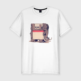 Мужская футболка премиум с принтом Вымершие виды в Тюмени, 92% хлопок, 8% лайкра | приталенный силуэт, круглый вырез ворота, длина до линии бедра, короткий рукав | слон