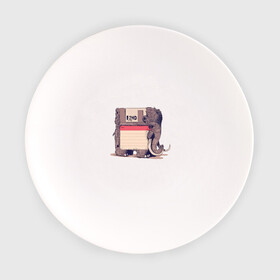 Тарелка с принтом Вымершие виды в Тюмени, фарфор | диаметр - 210 мм
диаметр для нанесения принта - 120 мм | слон