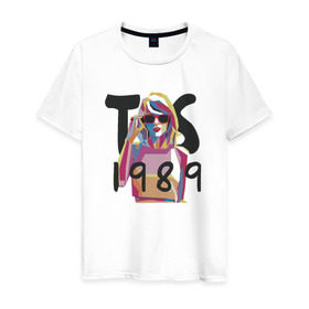Мужская футболка хлопок с принтом Taylor Swift в Тюмени, 100% хлопок | прямой крой, круглый вырез горловины, длина до линии бедер, слегка спущенное плечо. | Тематика изображения на принте: тейлор элисон свифт