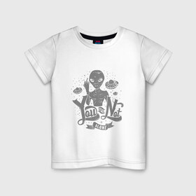 Детская футболка хлопок с принтом Ты не один в Тюмени, 100% хлопок | круглый вырез горловины, полуприлегающий силуэт, длина до линии бедер | гуманоид | инопланетянин | летающая тарелка | пришельцы