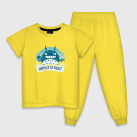 Детская пижама хлопок с принтом TONARI NO TOTORO в Тюмени, 100% хлопок |  брюки и футболка прямого кроя, без карманов, на брюках мягкая резинка на поясе и по низу штанин
 | totoro | «мой сосед тоторо»  полнометражный аниме фильмхаяо миядзаки | тоторо