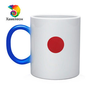 Кружка хамелеон с принтом Япония минимализм в Тюмени, керамика | меняет цвет при нагревании, емкость 330 мл | круг | минимализм | японский флагяпония