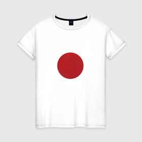 Женская футболка хлопок с принтом Япония минимализм в Тюмени, 100% хлопок | прямой крой, круглый вырез горловины, длина до линии бедер, слегка спущенное плечо | круг | минимализм | японский флагяпония
