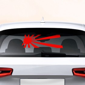 Наклейка на авто - для заднего стекла с принтом jdm солнце в Тюмени, ПВХ | Точные размеры наклейки зависят от выбранного изображения (ширина не больше 75 мм, высота не больше 45 мм) | jdm | авто | солнце | япония