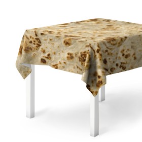 Скатерть 3D с принтом Лаваш в Тюмени, 100% полиэстер (ткань не мнется и не растягивается) | Размер: 150*150 см | Тематика изображения на принте: еда | лаваш | прикол | прикольные | хлеб