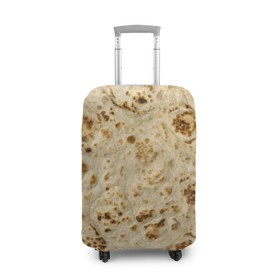 Чехол для чемодана 3D с принтом Лаваш в Тюмени, 86% полиэфир, 14% спандекс | двустороннее нанесение принта, прорези для ручек и колес | еда | лаваш | прикол | прикольные | хлеб