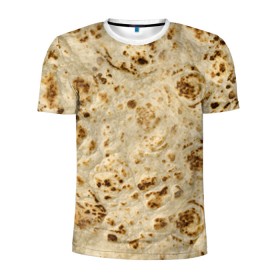Мужская футболка 3D спортивная с принтом Лаваш в Тюмени, 100% полиэстер с улучшенными характеристиками | приталенный силуэт, круглая горловина, широкие плечи, сужается к линии бедра | Тематика изображения на принте: еда | лаваш | прикол | прикольные | хлеб