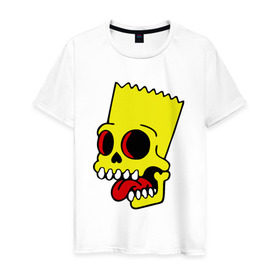 Мужская футболка хлопок с принтом Барт Симпсон. Зомби в Тюмени, 100% хлопок | прямой крой, круглый вырез горловины, длина до линии бедер, слегка спущенное плечо. | Тематика изображения на принте: зомби
